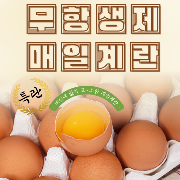 [가나안축산] 친환경 무항생제 당일생산 농장직배송 비린내없는 매일계란